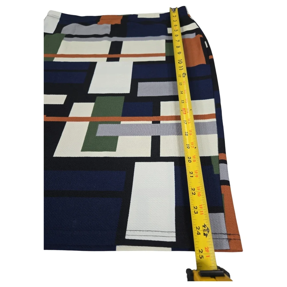 Emery Rose Wom 1XL NWOT Stretch Pencil Skirt Geometric Artsy Office Wear Career
